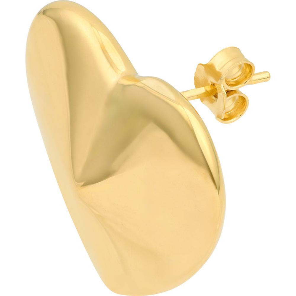 Olas d'Oro - 14K Yellow Gold Large Puffy Heart Earrings - 3.7g Total Weight