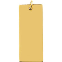 Olas d'Oro - 14K Yellow Gold Large Rectangular Engravable Charm - 30x12.70mm, 3.10g