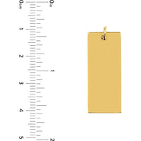 Olas d'Oro - 14K Yellow Gold Large Rectangular Engravable Charm - 30x12.70mm, 3.10g