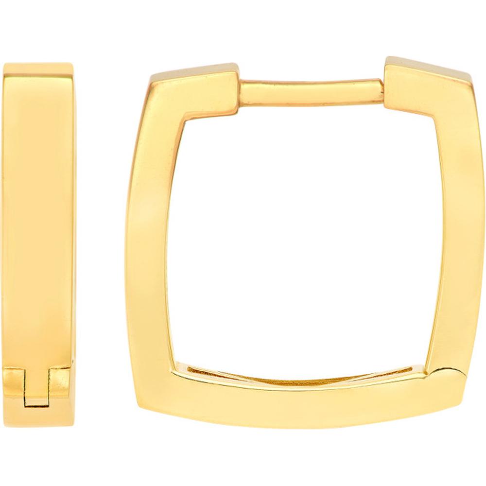 Olas d'Oro - 14K Yellow Gold Large Square Hoop Earrings - 2.77g
