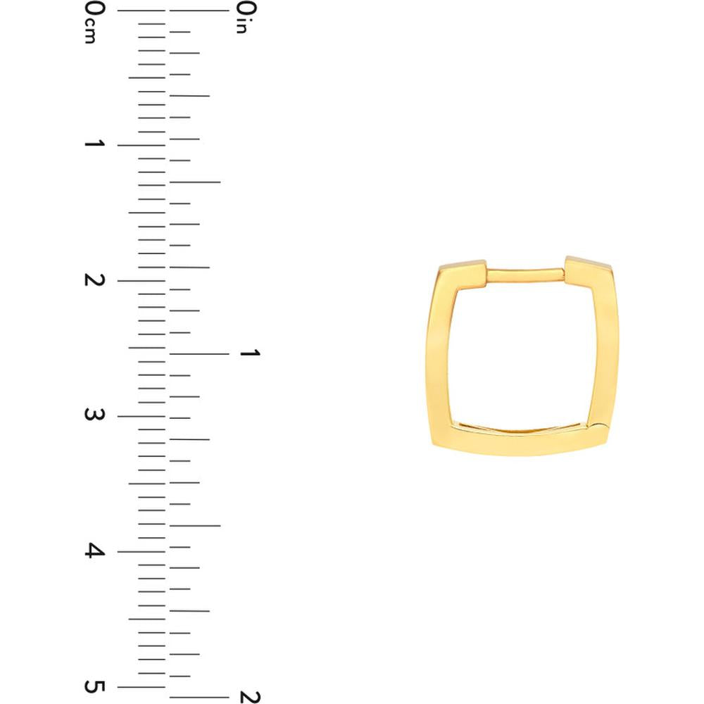 Olas d'Oro - 14K Yellow Gold Large Square Hoop Earrings - 2.77g