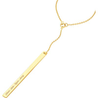Olas d'Oro - 14K Yellow Gold Lariat Bar Adjustable Necklace - 2.85g