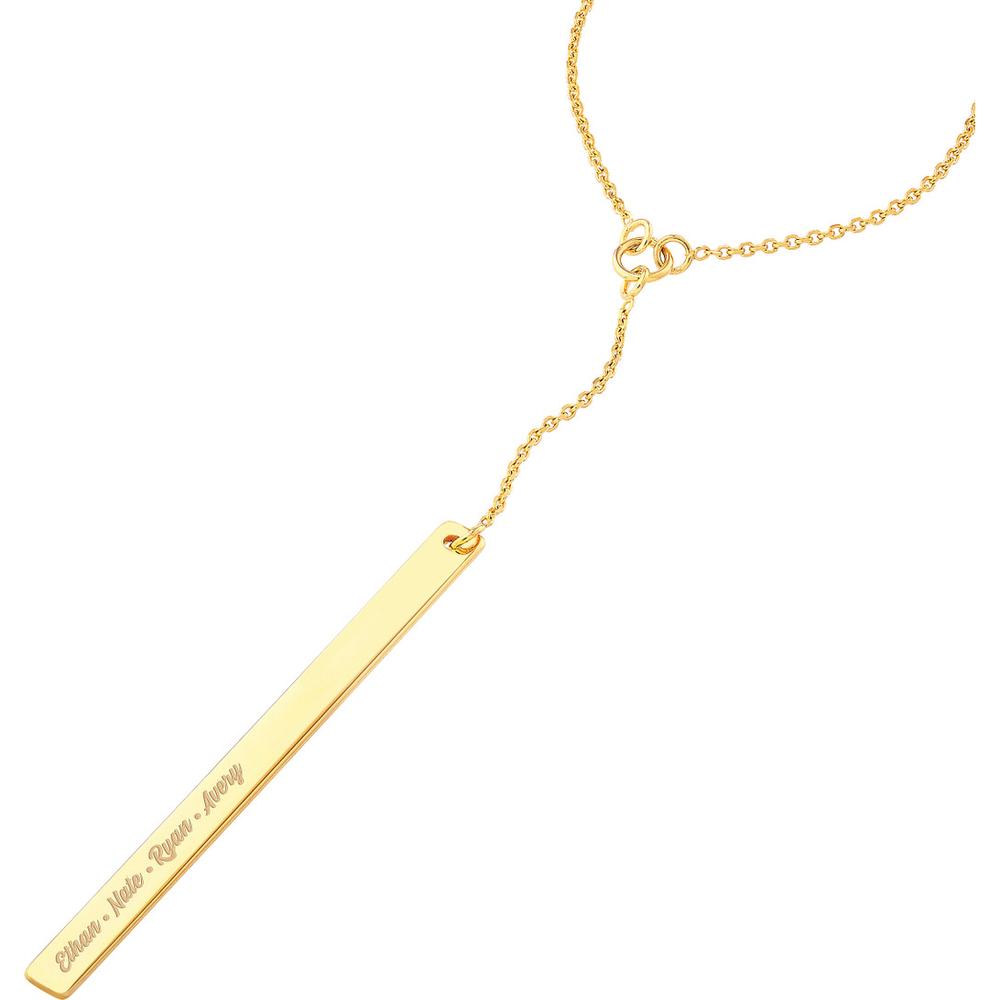 Olas d'Oro - 14K Yellow Gold Lariat Bar Adjustable Necklace - 2.85g