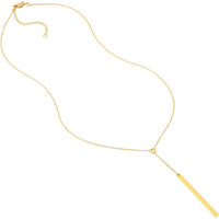 Olas d'Oro - 14K Yellow Gold Lariat Bar Adjustable Necklace - 2.85g