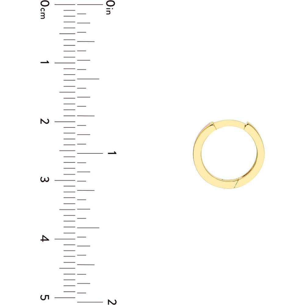 Olas d'Oro - 14K Yellow Gold Light Pink Enamel Baby Hoop Earrings - 1.50g Total Weight