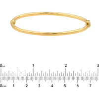 Olas d'Oro - 14K Yellow Gold Linear Pattern Bangle with Box Lock Closure - 5.10g