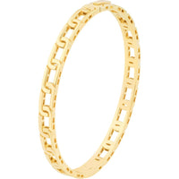 Olas d'Oro - 14K Yellow Gold Link Bangle - Bold, Modern Design with Polished Finish
