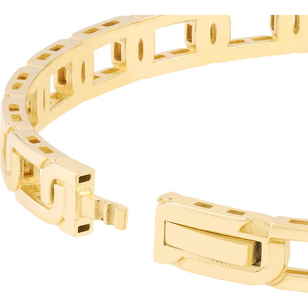 Olas d'Oro - 14K Yellow Gold Link Bangle - Bold, Modern Design with Polished Finish