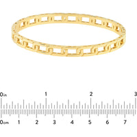Olas d'Oro - 14K Yellow Gold Link Bangle - Bold, Modern Design with Polished Finish