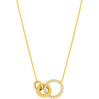 Olas d'Oro - 14K Yellow Gold Linked Circle Necklace with 0.24 Carat Diamonds