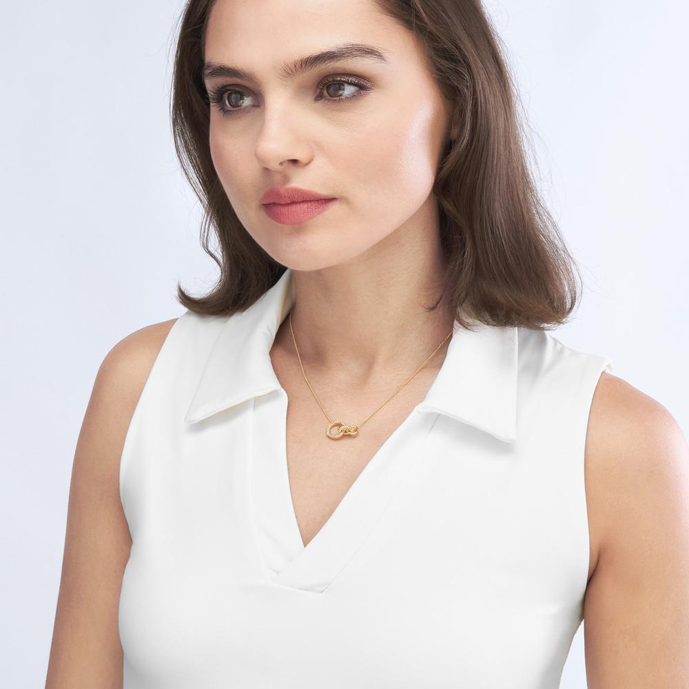 Olas d'Oro - 14K Yellow Gold Linked Circle Necklace with 0.24 Carat Diamonds