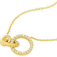Olas d'Oro - 14K Yellow Gold Linked Circle Necklace with 0.24 Carat Diamonds