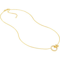 Olas d'Oro - 14K Yellow Gold Linked Circle Necklace with 0.24 Carat Diamonds
