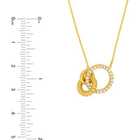 Olas d'Oro - 14K Yellow Gold Linked Circle Necklace with 0.24 Carat Diamonds