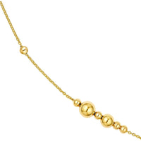 Olas d'Oro - 14K Yellow Gold Long and Lovely Alternating Beaded Necklace - 12.19g