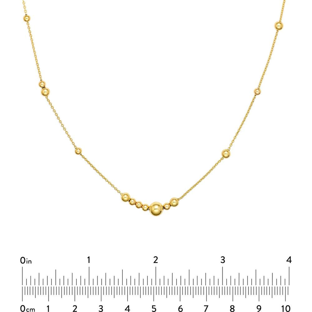 Olas d'Oro - 14K Yellow Gold Long and Lovely Alternating Beaded Necklace - 12.19g