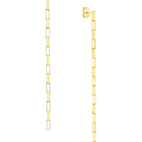 Olas d'Oro - 14K Yellow Gold Long Box Dangle Earrings - 2.00 Grams Total Weight