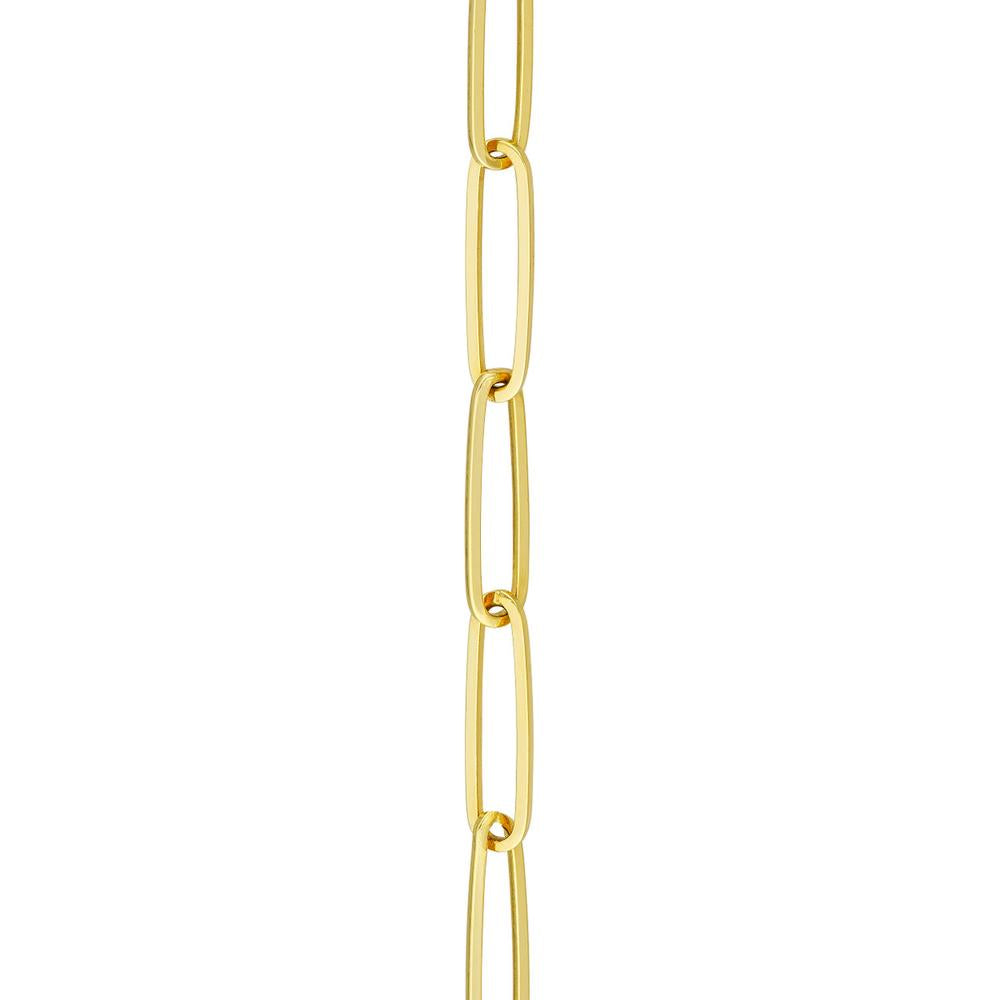 Olas d'Oro - 14K Yellow Gold Long Paper Clip Dangle Earrings