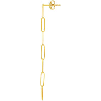 Olas d'Oro - 14K Yellow Gold Long Paper Clip Dangle Earrings