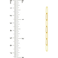 Olas d'Oro - 14K Yellow Gold Long Paper Clip Dangle Earrings