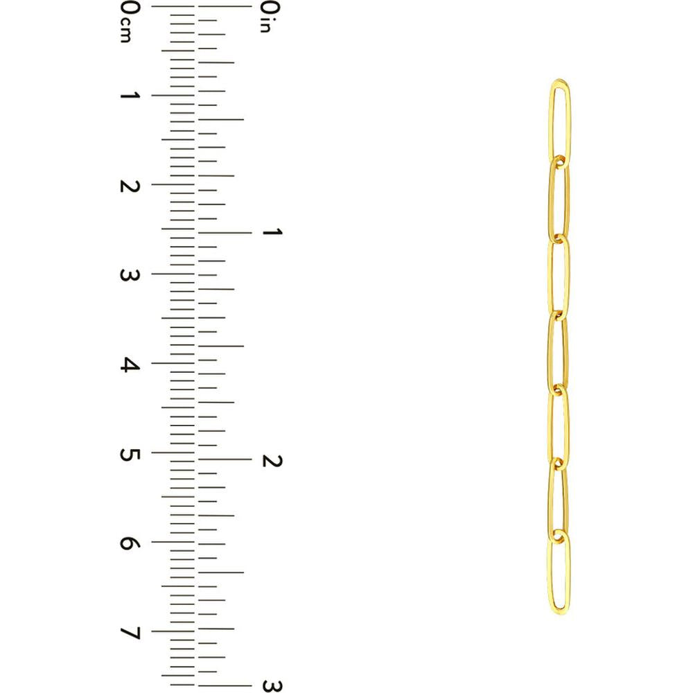 Olas d'Oro - 14K Yellow Gold Long Paper Clip Dangle Earrings