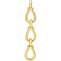 Olas d'Oro - 14K Yellow Gold Long Teardrop Link Dangle Earrings