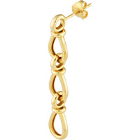 Olas d'Oro - 14K Yellow Gold Long Teardrop Link Dangle Earrings