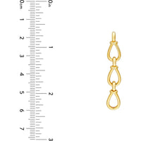 Olas d'Oro - 14K Yellow Gold Long Teardrop Link Dangle Earrings