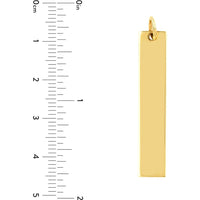 Olas d'Oro - 14K Yellow Gold Long Vertical Bar Engravable Charm - 2g