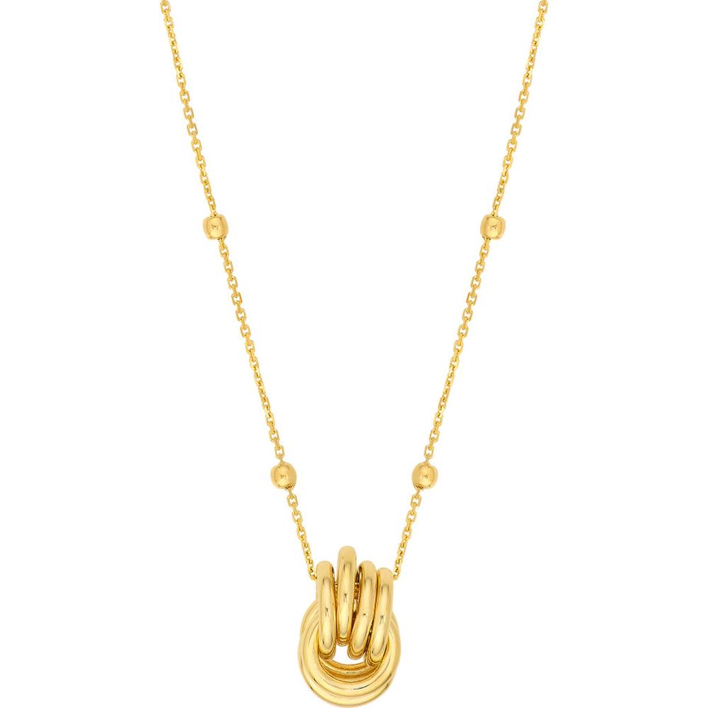 Olas d'Oro - 14K Yellow Gold Love Knot Pendant Necklace with Adjustable 2" Extender