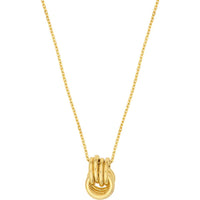 Olas d'Oro - 14K Yellow Gold Love Knot Pendant Necklace with Adjustable Cable Chain and Lobster Lock Closure