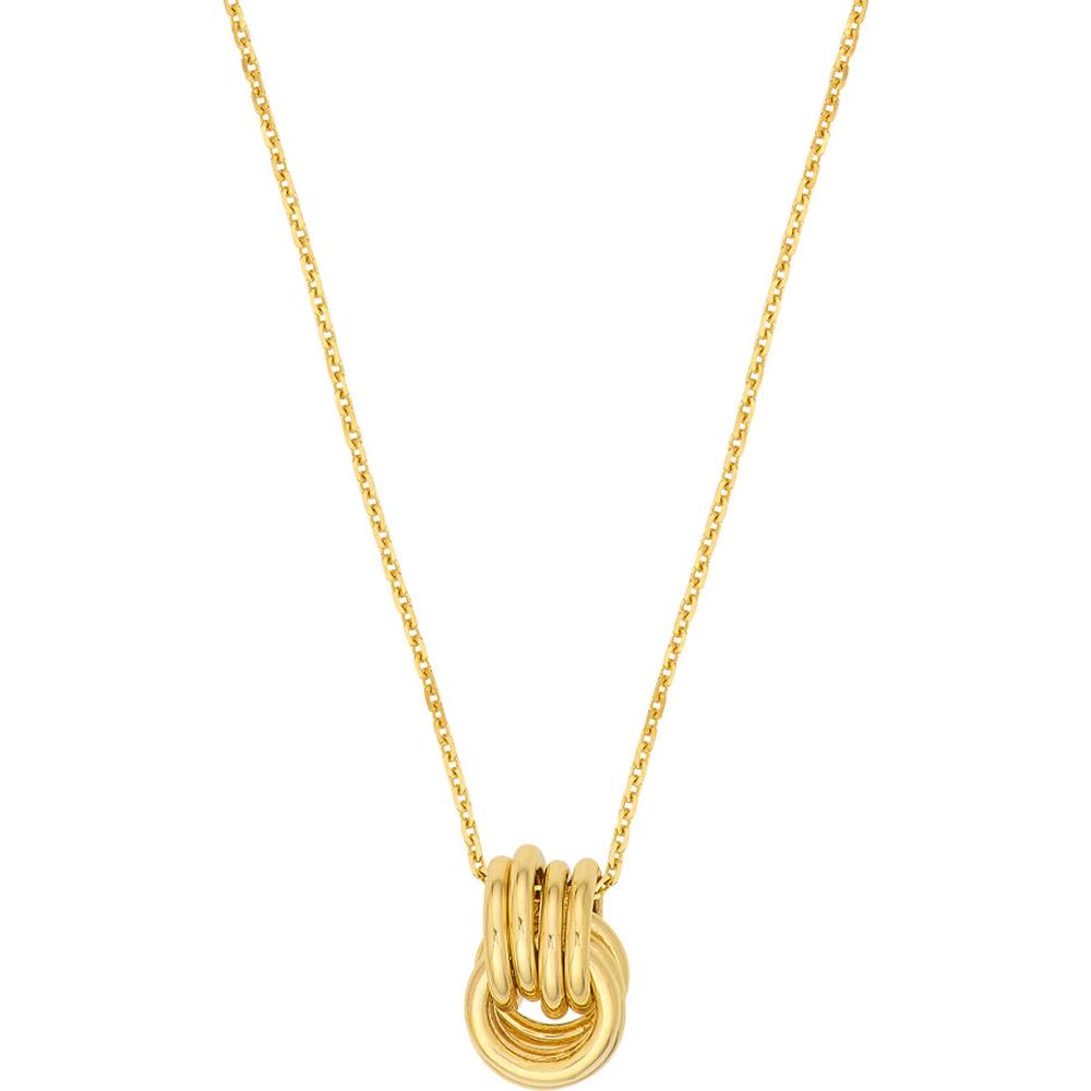 Olas d'Oro - 14K Yellow Gold Love Knot Pendant Necklace with Adjustable Cable Chain and Lobster Lock Closure