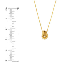 Olas d'Oro - 14K Yellow Gold Love Knot Pendant Necklace with Adjustable Cable Chain and Lobster Lock Closure