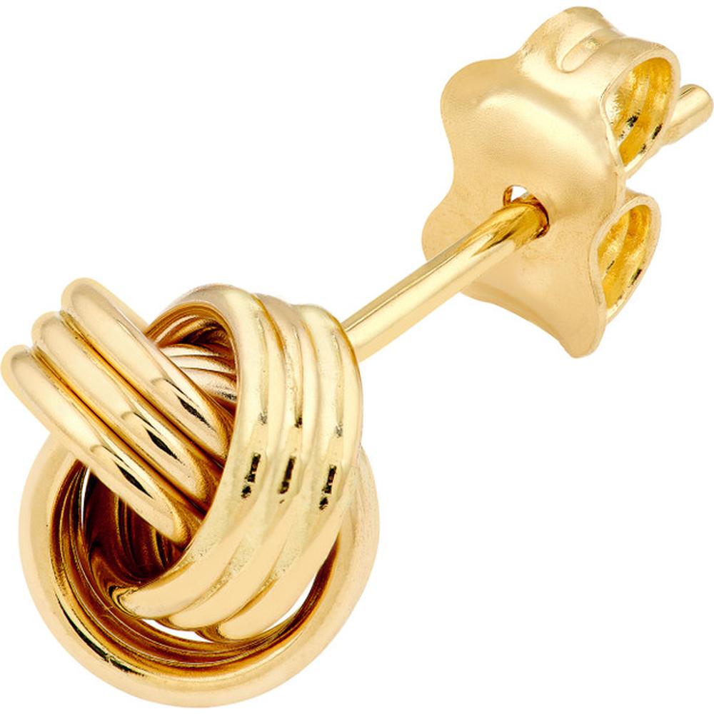 Olas d'Oro - 14K Yellow Gold Love Knot Stud Earrings - 1.30g Total Weight