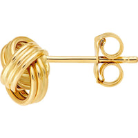 Olas d'Oro - 14K Yellow Gold Love Knot Stud Earrings - 1.30g Total Weight