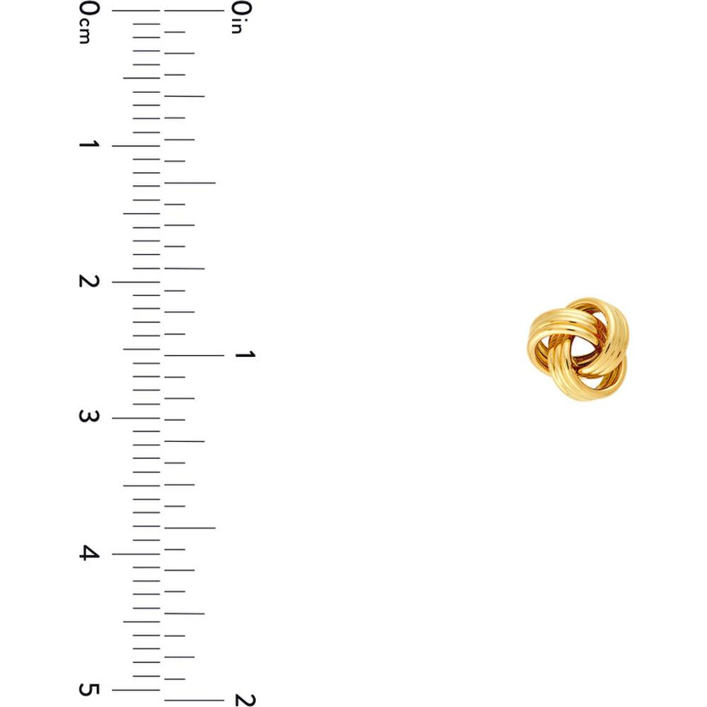 Olas d'Oro - 14K Yellow Gold Love Knot Stud Earrings - 1.30g Total Weight