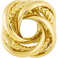 Olas d'Oro - 14K Yellow Gold Love Knot Stud Earrings on Post Back - Textured Design