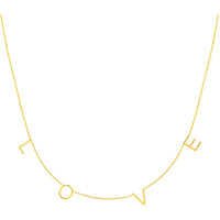 Olas d'Oro - 14K Yellow Gold LOVE Letter Stations Adjustable Pendant Necklace