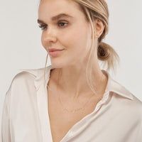 Olas d'Oro - 14K Yellow Gold LOVE Letter Stations Adjustable Pendant Necklace