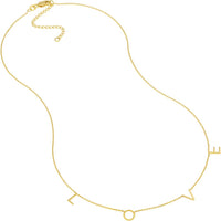 Olas d'Oro - 14K Yellow Gold LOVE Letter Stations Adjustable Pendant Necklace