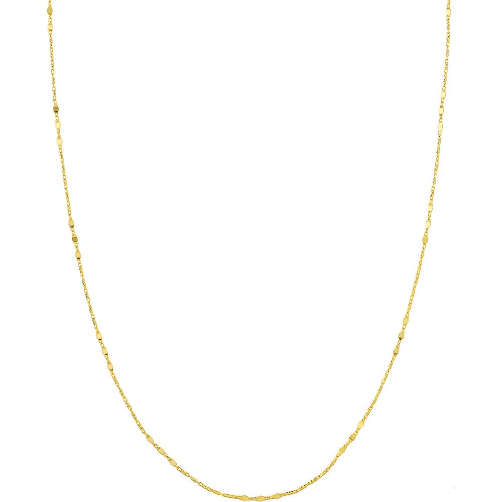 Olas d'Oro - 14K Yellow Gold Lumicina Chain with Flat Disc Stations - 20" Necklace