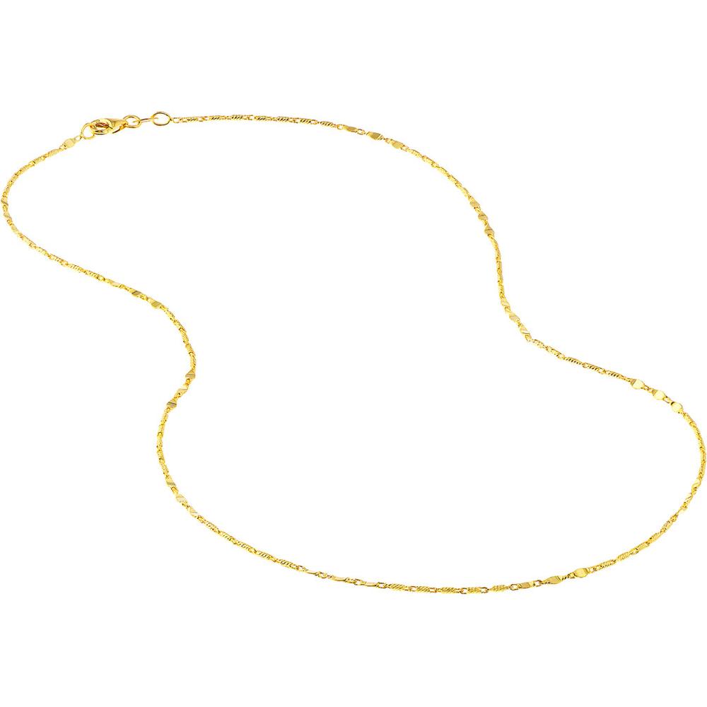 Olas d'Oro - 14K Yellow Gold Lumicina Chain with Flat Disc Stations - 20" Necklace