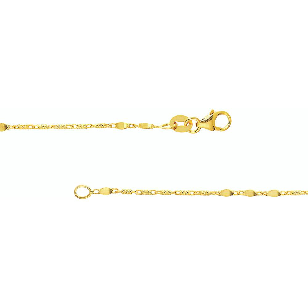 Olas d'Oro - 14K Yellow Gold Lumicina Chain with Flat Disc Stations - 20" Necklace