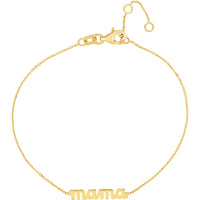 Olas d'Oro - 14K Yellow Gold Mama Nameplate Adjustable Bracelet - 1.10g