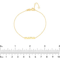 Olas d'Oro - 14K Yellow Gold Mama Nameplate Adjustable Bracelet - 1.10g
