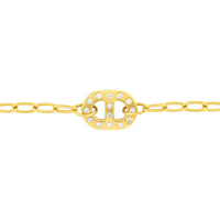 Olas d'Oro - 14K Yellow Gold Mariner Link Bracelet with 1/5tcw Diamonds and Forzentina Chain