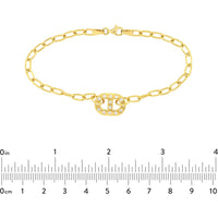 Olas d'Oro - 14K Yellow Gold Mariner Link Bracelet with 1/5tcw Diamonds and Forzentina Chain