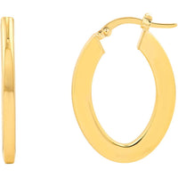 Olas d'Oro - 14K Yellow Gold Marquise Rectangular Hoop Earrings - 2.30g