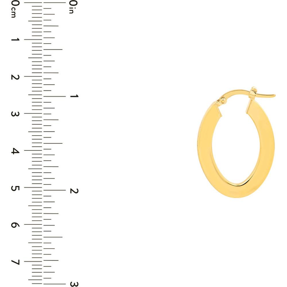 Olas d'Oro - 14K Yellow Gold Marquise Rectangular Hoop Earrings - 2.30g