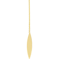 Olas d'Oro - 14K Yellow Gold Marquise Threader Earrings - 1.00g Total Weight